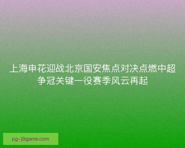 上海申花迎战北京国安焦点对决点燃中超争冠关键一役赛季风云再起